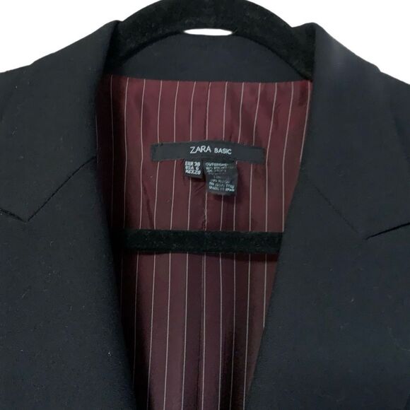 ZARA WOMAN BLACK SLIM CUT BLACK SKIRT SUIT SIZE 6 - Picture 6 of 9